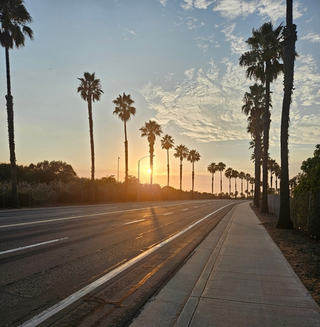Copley Drive at sunset in San Diego